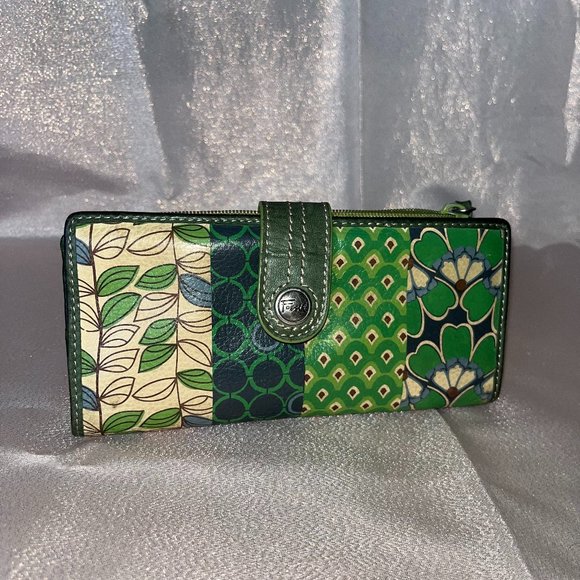 Fossil Handbags - Fossil Green and Blue Wallet